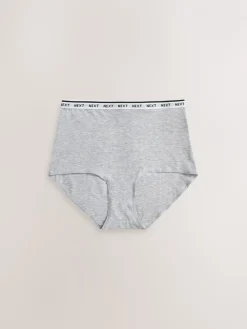 Wit/zwart/grijs - 4 Katoenen slipjes met logotailleband*Next Discount