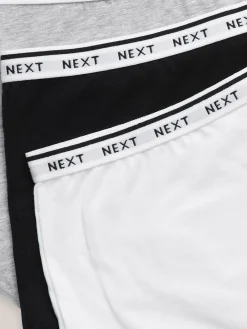 Wit/zwart/grijs - 4 Katoenen slipjes met logotailleband*Next Discount