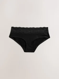 Wit/zwart/grijs - Katoenen kanten slipjes 4 stuks*Next Outlet