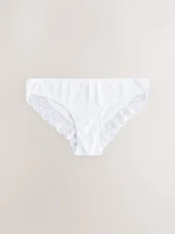 Wit/zwart/grijs - Katoenen kanten slipjes 4 stuks*Next New