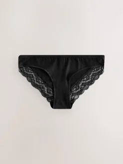 Wit/zwart/grijs - Katoenen kanten slipjes 4 stuks*Next New