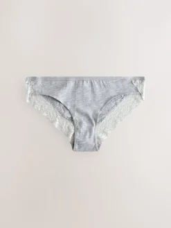 Wit/zwart/grijs - Katoenen kanten slipjes 4 stuks*Next New