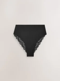 Wit/zwart/grijs - Katoenen kanten slipjes 4 stuks*Next Clearance