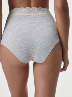 Wit/zwart/grijs - Katoenen kanten slipjes 4 stuks*Next Best