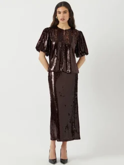 Red Sequin Maxi Skirt*Y.A.S