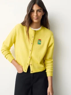 Yellow Pickles Embroidery - Gebreid vest met ronde hals*Next Clearance