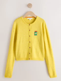 Yellow Pickles Embroidery - Gebreid vest met ronde hals*Next Clearance
