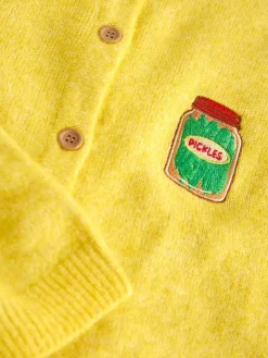 Yellow Pickles Embroidery - Gebreid vest met ronde hals*Next Clearance