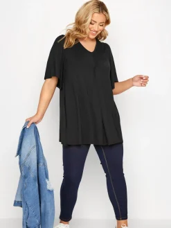 Yours - Curve - Geplooide swingtop met engelmouwen*Yours Curve Sale