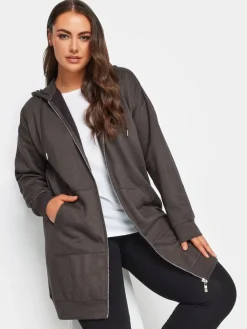 Yours - Curve - Lange hoody met rits*Yours Curve Best