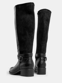 - Extraruimvallende laarzen met blokhak en metalen bandje*Yours Curve Hot