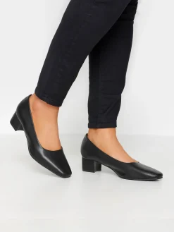 - Imitatieleren pumps met blokhak in extra wijde EEE-pasvorm*Yours Curve Best