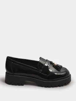 - Wijde lakleren loafers met kwastjes*Yours Curve Clearance