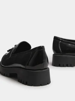 - Wijde lakleren loafers met kwastjes*Yours Curve Clearance