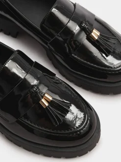 - Wijde lakleren loafers met kwastjes*Yours Curve Clearance