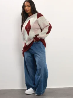 Argyle Jumper*Yours Curve Discount