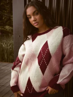 Argyle Jumper*Yours Curve Discount