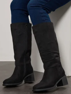 Block Heel Knee High Boots*Yours Curve