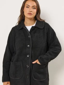 Button Front Teddy Fleece*Yours Curve Clearance