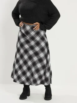 Check Maxi Skirt*Yours Curve Outlet
