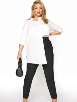 elastische stretchbroek met toelopende pijpen*Yours Curve Hot