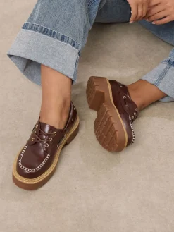 Extra Wide Fit Chunky Lace Up Boat Shoes*Yours Curve Discount