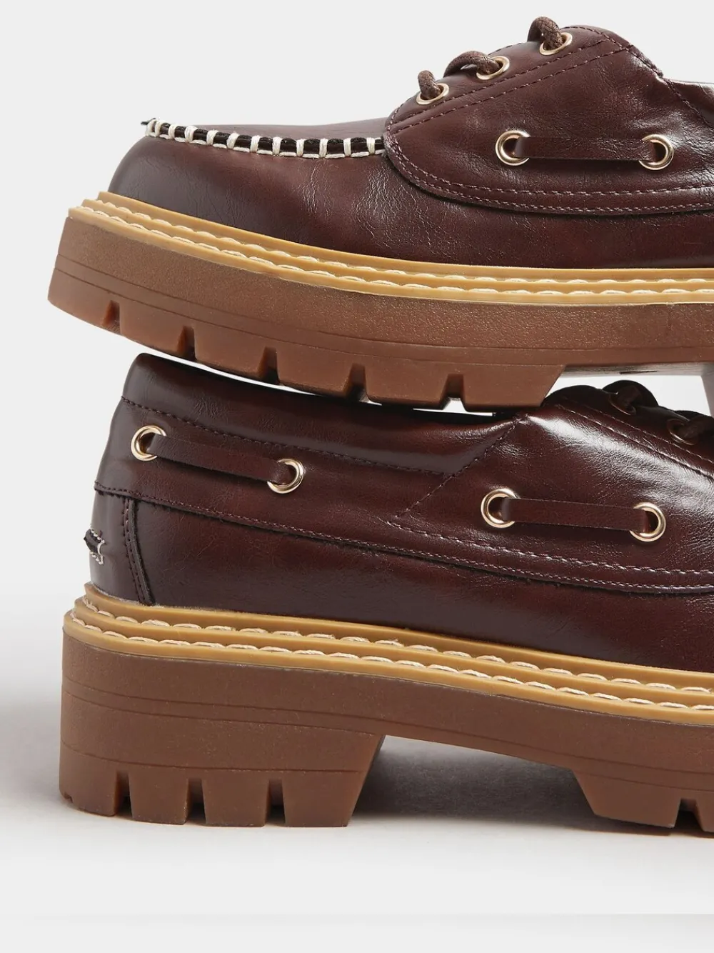 Extra Wide Fit Chunky Lace Up Boat Shoes*Yours Curve Discount