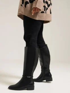 Extra-Wide Fit Elastic Riding Boots*Yours Curve Clearance