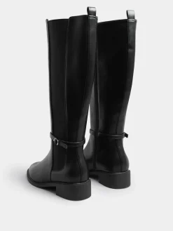 Extra-Wide Fit Elastic Riding Boots*Yours Curve Clearance