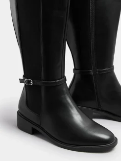 Extra-Wide Fit Elastic Riding Boots*Yours Curve Clearance