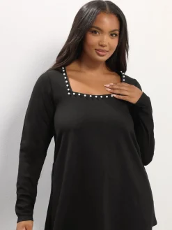 Long Sleeve Square Neck Swing Top*Yours Curve New