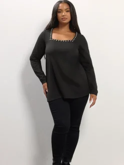 Long Sleeve Square Neck Swing Top*Yours Curve New