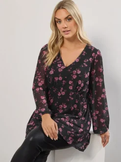 Mesh A Line Balloon Blouse*Yours Curve Sale