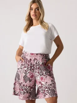 Paisley Crinkle Shorts*Yours Curve Hot