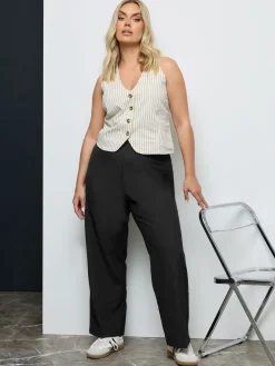 stretchbroek met elastische taille en rechte pijpen*Yours Curve Discount