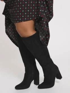 Wide Fit Heeled Micro Knee High Boots*Yours Curve Best