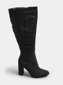 Wide Fit Heeled Micro Knee High Boots*Yours Curve Best