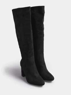 Wide Fit Heeled Micro Knee High Boots*Yours Curve Best