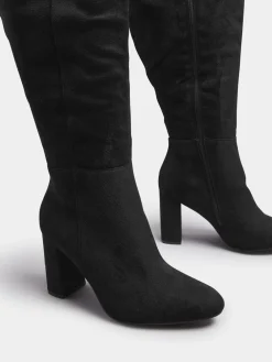 Wide Fit Heeled Micro Knee High Boots*Yours Curve Best