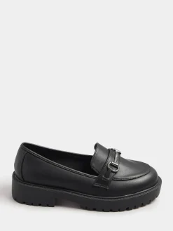 Wide Fit Metal Detail Loafers*Yours Curve Sale