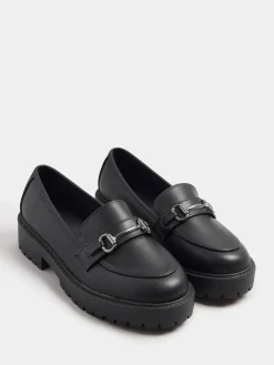 Wide Fit Metal Detail Loafers*Yours Curve Sale