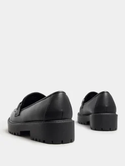 Wide Fit Metal Detail Loafers*Yours Curve Sale
