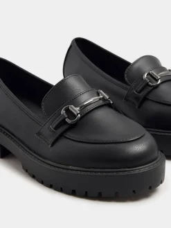 Wide Fit Metal Detail Loafers*Yours Curve Sale