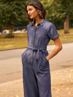 100% Cotton Denim Button Jumpsuit*Yumi New