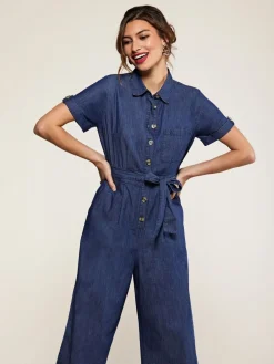 100% Cotton Denim Button Jumpsuit*Yumi New