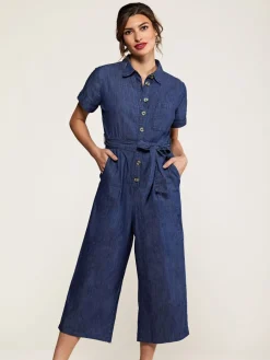 100% Cotton Denim Button Jumpsuit*Yumi New