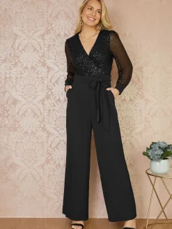 - Jumpsuit met lovertjes en lange mouwen*Yumi Clearance