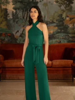 Cross Over Halter Neck Jumpsuit*Yumi Online