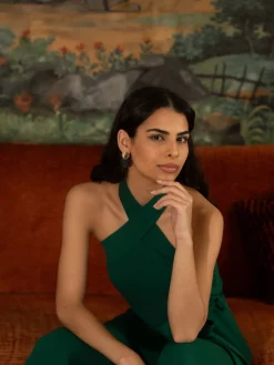 Cross Over Halter Neck Jumpsuit*Yumi Online