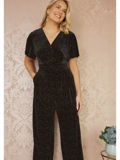 fluwelen jumpsuit met glitters*Yumi Online